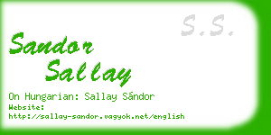 sandor sallay business card